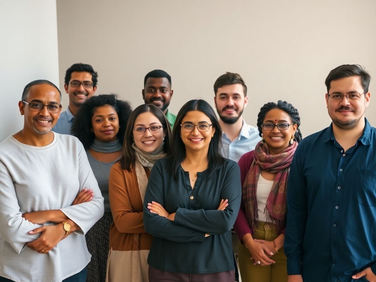 Oameni din diverse grupuri etnice stând împreună.